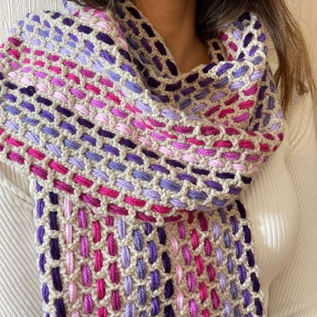 Donna's Crochet Scarf Kit including free PDF Pattern - SWEETPEA COLOURWAY