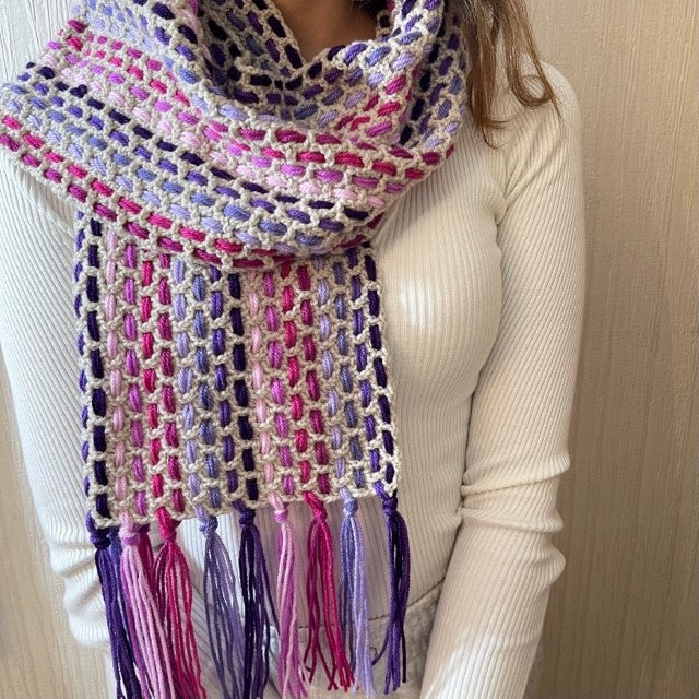 Donna's Crochet Scarf Kit including free PDF Pattern - SWEETPEA COLOURWAY