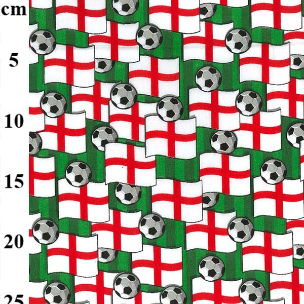 England World cup football polycotton  Fabric 112cm wide sold by the half metre