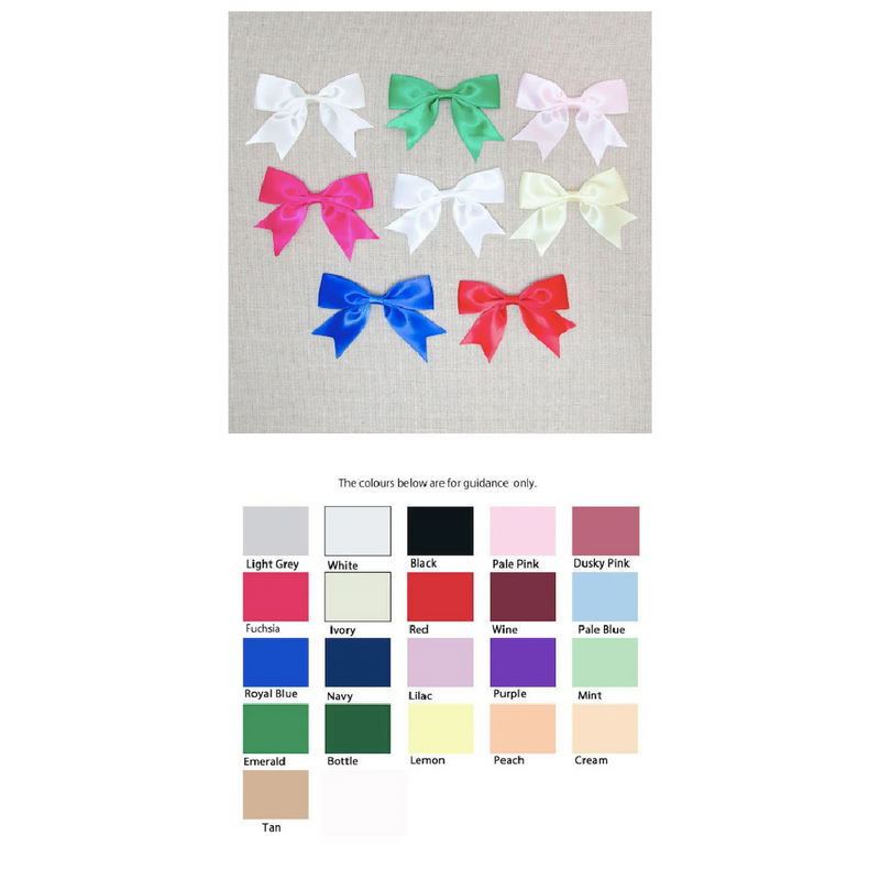 25mm Satin Ribbon Bows - Choice of Colours - Sold Individually