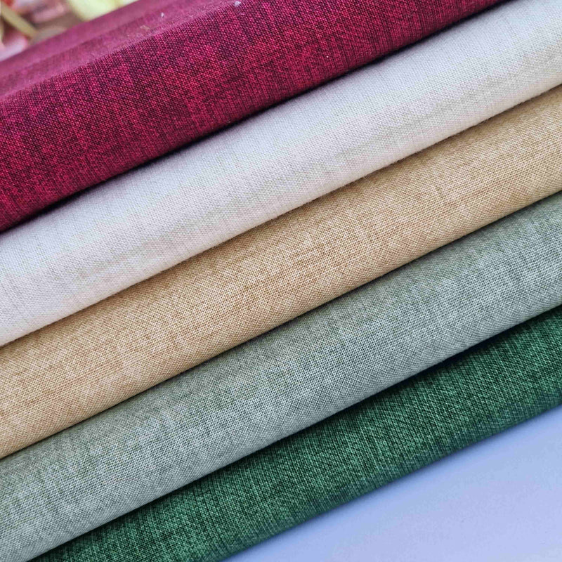 'Winter Garden' inspired 5 piece Linen Texture 100% cotton fat quarter bundle
