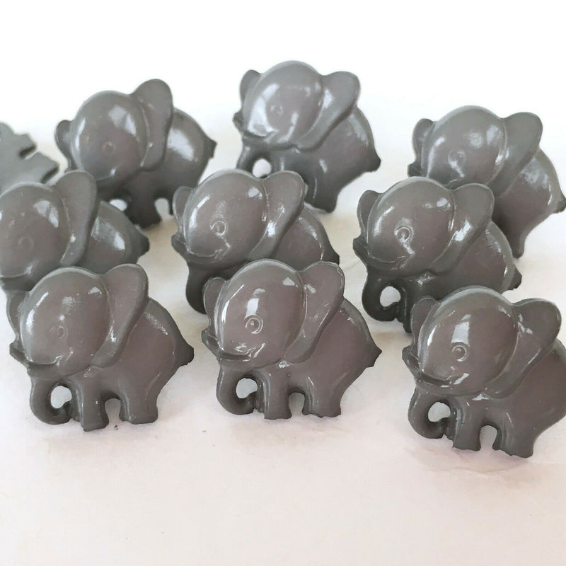 Baby Elephant Shape Button - Grey