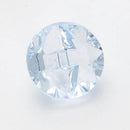 Sparkly Clear Round Button - Blue 