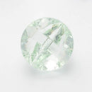 Sparkly Clear Round Button - Green 