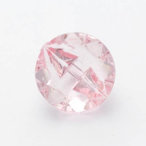 Sparkly Clear Round Button - Pink