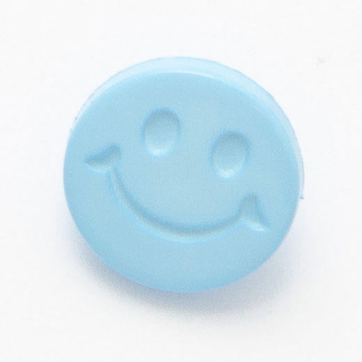 Smiley Face Buttons Size 15mm - All Blue - 22