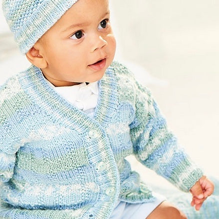 Stylecraft Cardigan, Hat and Blanket, Birth- 5 years in Bambino DK - Pattern 9845