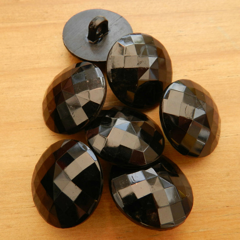 Honeycomb Design, Pretty & Sparkly Button - Black No 10