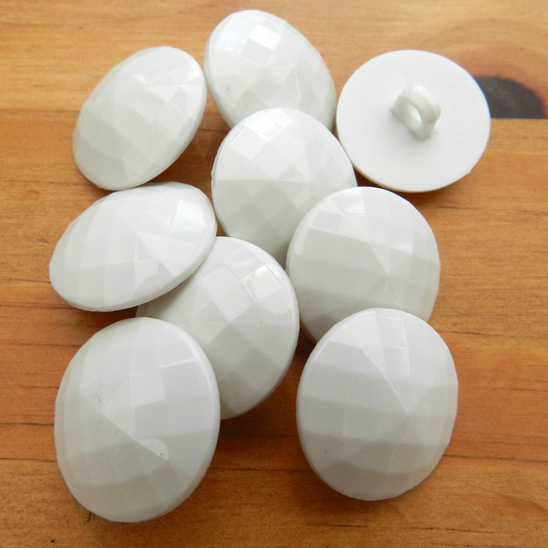 Honeycomb Design, Pretty & Sparkly Button - White No 1