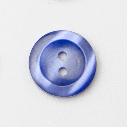 Shiny Pearlised Rim Button 20mm - Royal Blue