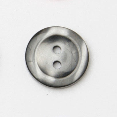 Shiny Pearlised Rim Button 20mm  - Smoke Grey