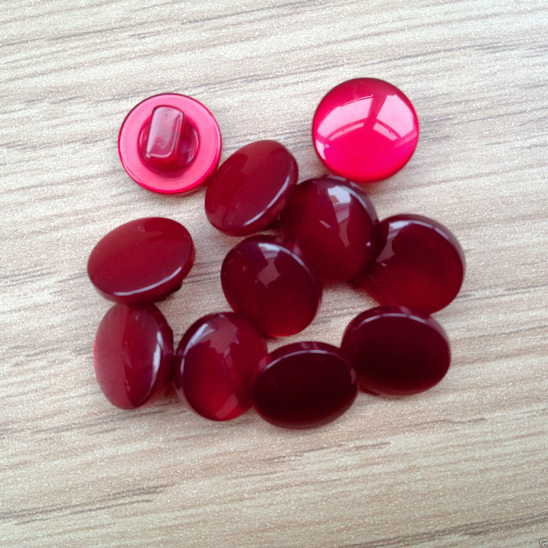 Pastel Round Pearl Buttons Size 11.5mm - RED 30