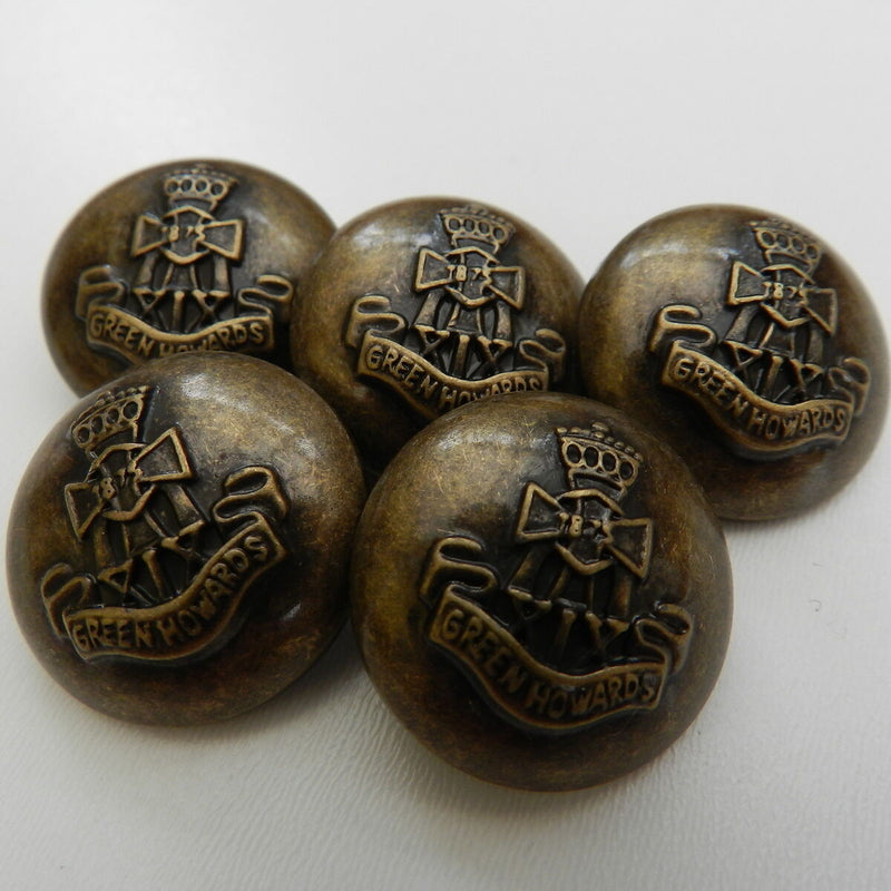 Green Howards Military Style Buttons - bronze 