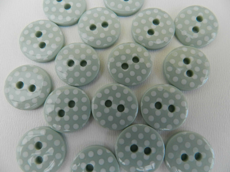 Spotty Round Button 12mm - Sage