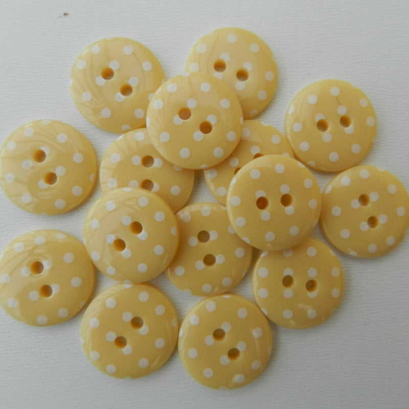 Spotty Round Button 15 mm - Butterscotch