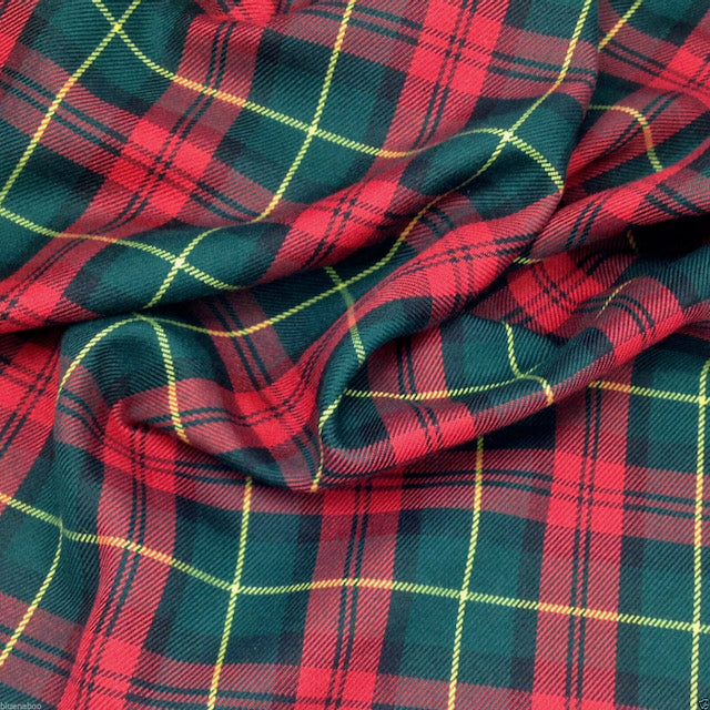 per half metre MacQueen POLYVISCOSE Tartan dressmaking fabric 150cm wide 190 gsm