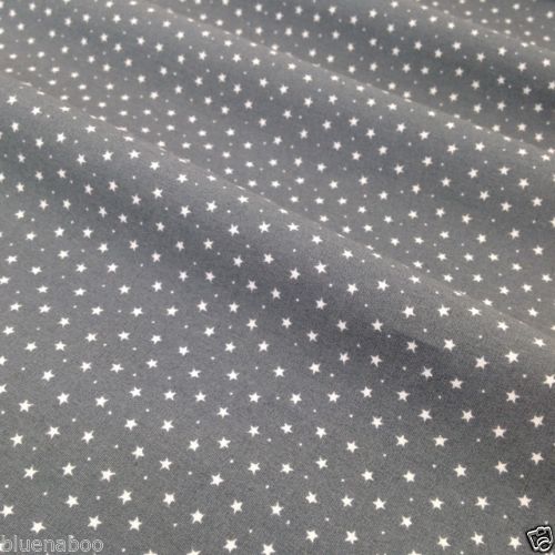 Grey tiny star cotton poplin fabric