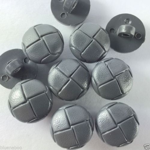 Leather Look Football Coat & Jacket Buttons: 15mm - Grey