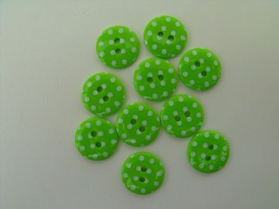 Spotty Round Button 19 mm - Green