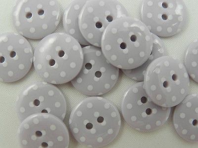 Spotty Round Button 19 mm - Grey\Lilac