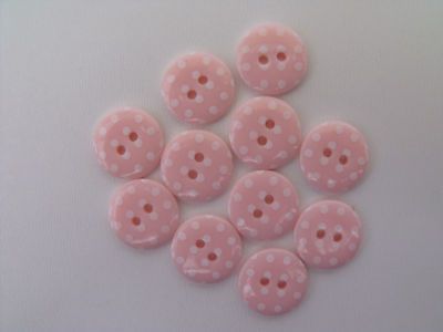 Spotty Round Button 19 mm - Pale Pink