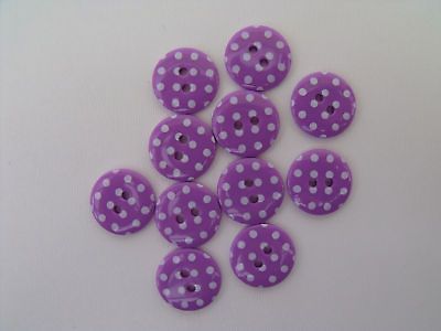 Spotty Round Button 19 mm - Purple