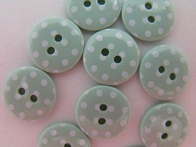Spotty Round Button 19 mm - Sage