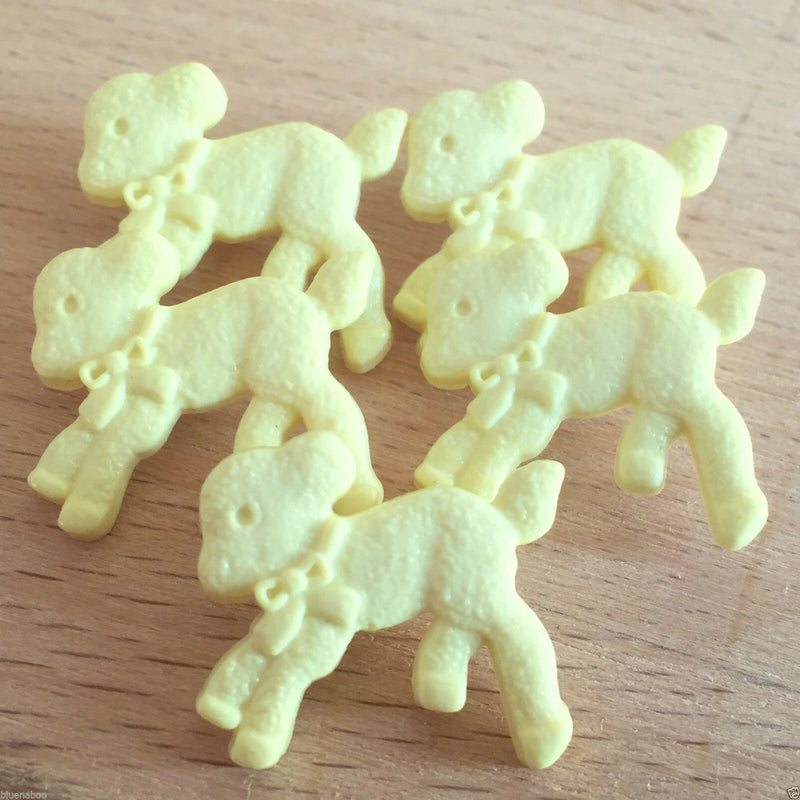   Cute Easter Spring Lamb Button - Yellow