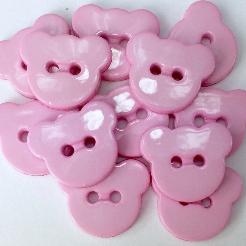 Teddy Bear Buttons Size 16mm - Pink