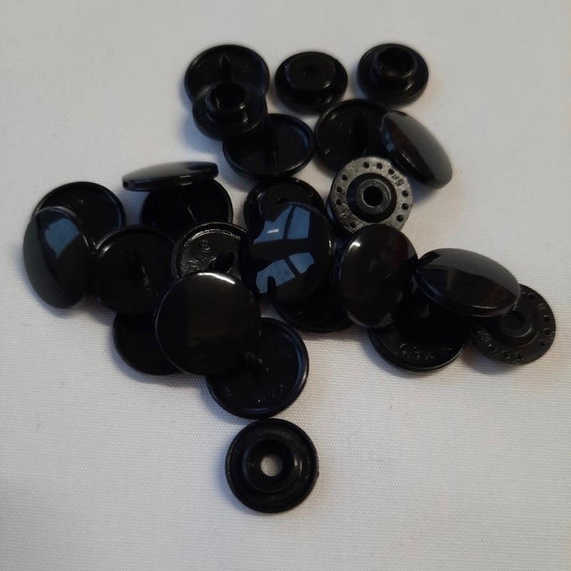 Kam Plastic Snaps Coloured Popper - Black