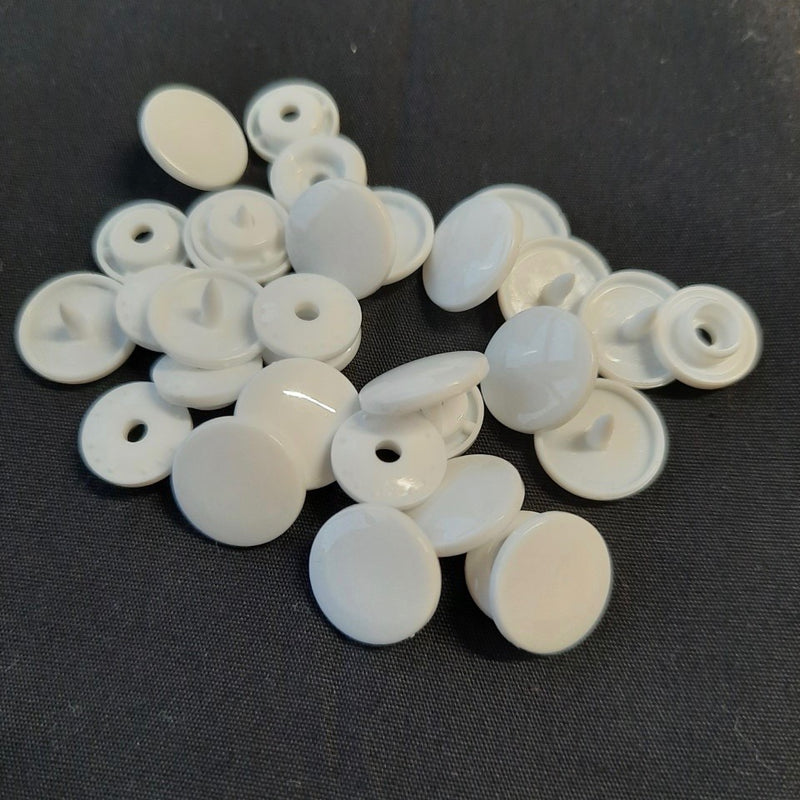 Kam Plastic Snaps Coloured Popper - White