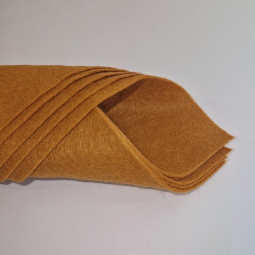 Wool Felt Squares for Sewing and Crafting, 12 x 12 inches - Golden Sand