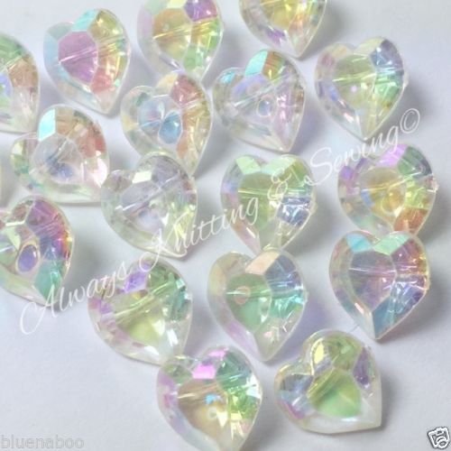 Iridescent Love Heart Button